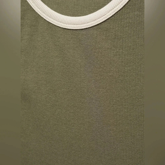 Mango Tini Maxi Dress in Green with White Trim NWT - Picture 5 of 9